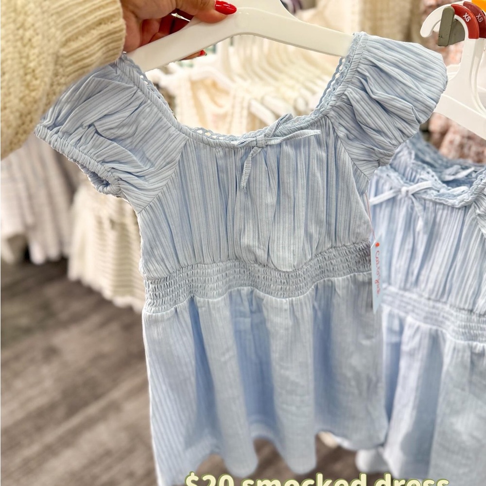Cat & Jack Light Blue Smocked Casual Dress